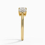 Luxe Faye Elongated Cushion Three Stone Diamond Ring (1 ct. tw.) Yellow Gold 18k Asscher Engagement Ring