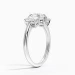 Luxe Faye Elongated Cushion Three Stone Diamond Ring (1 ct. tw.) Platinum Cushion Engagement Ring