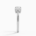 Luxe Faye Elongated Cushion Three Stone Diamond Ring (1 ct. tw.) Platinum Cushion Engagement Ring