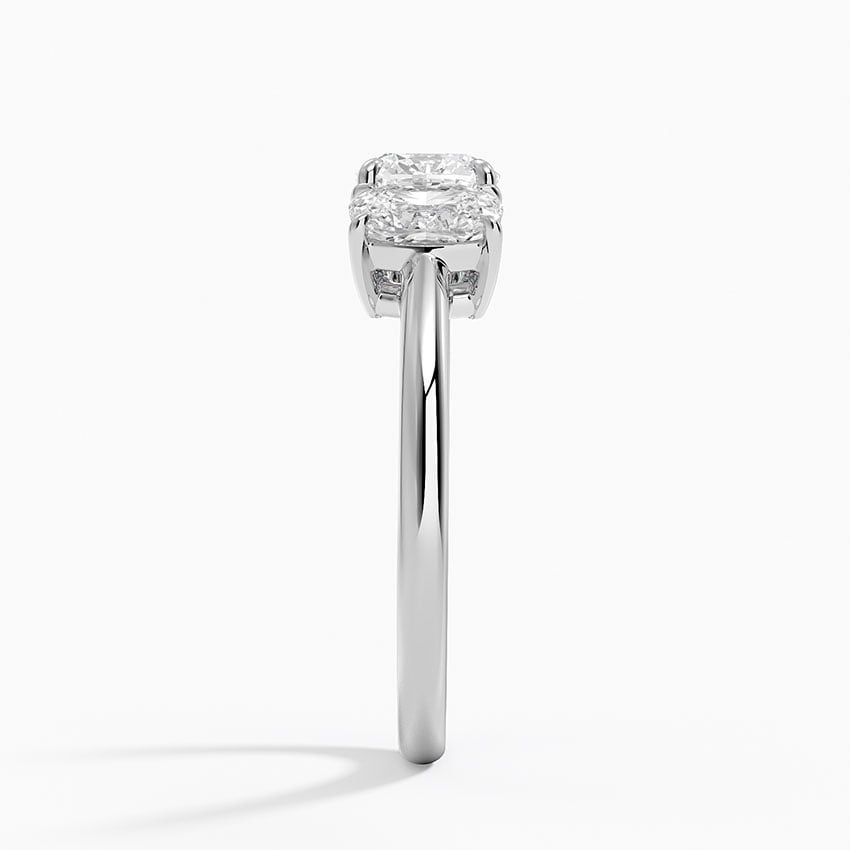 Luxe Faye Elongated Cushion Three Stone Diamond Ring (1 ct. tw.) Platinum Cushion Engagement Ring
