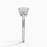 Luxe Faye Elongated Cushion Three Stone Diamond Ring (1 ct. tw.) Platinum Emerald Engagement Ring
