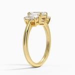Luxe Faye Elongated Cushion Three Stone Diamond Ring (1 ct. tw.) Yellow Gold 18k Emerald Engagement Ring