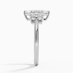 Luxe Faye Elongated Cushion Three Stone Diamond Ring (1 ct. tw.) Platinum Marquise Engagement Ring