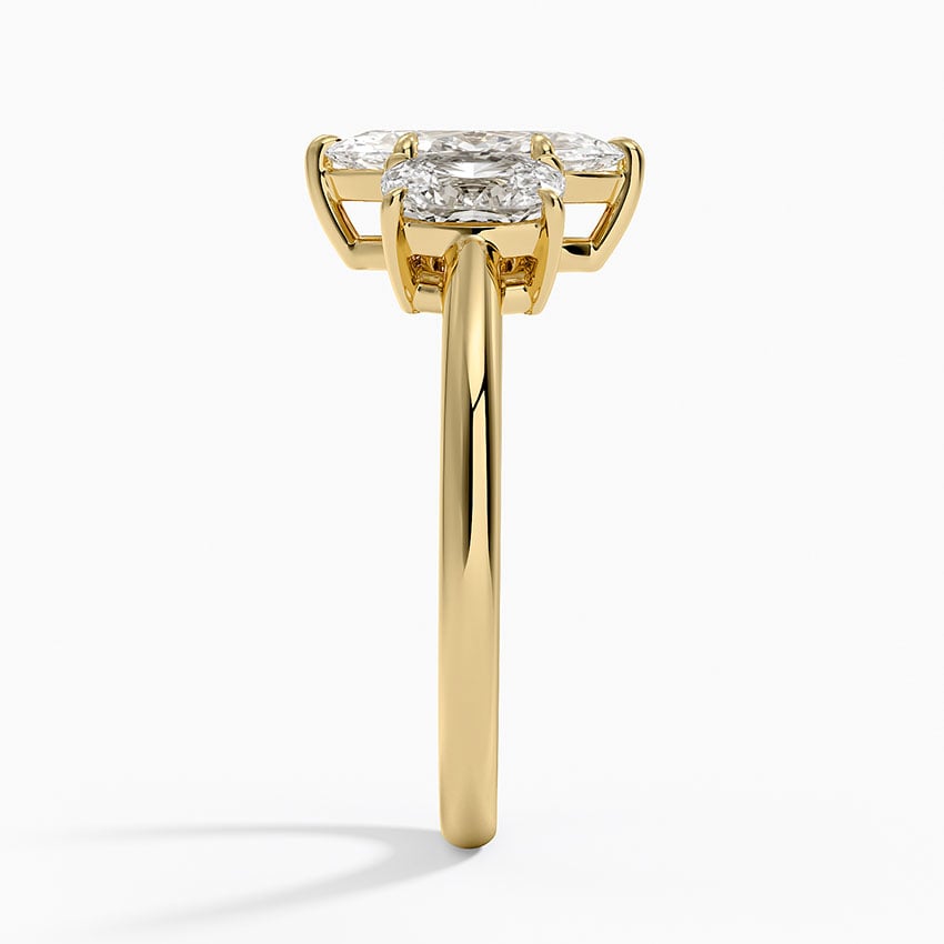 Luxe Faye Elongated Cushion Three Stone Diamond Ring (1 ct. tw.) Yellow Gold 18k Marquise Engagement Ring