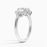 Luxe Faye Elongated Cushion Three Stone Diamond Ring (1 ct. tw.) Platinum Oval Engagement Ring