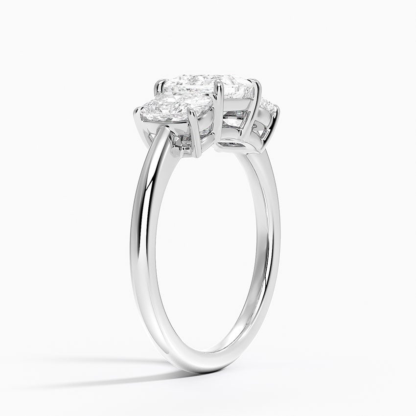 Luxe Faye Elongated Cushion Three Stone Diamond Ring (1 ct. tw.) Platinum Princess Engagement Ring
