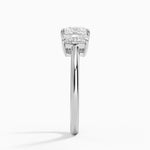 Luxe Faye Elongated Cushion Three Stone Diamond Ring (1 ct. tw.) Platinum Princess Engagement Ring