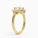 Luxe Faye Elongated Cushion Three Stone Diamond Ring (1 ct. tw.) Yellow Gold 18k Princess Engagement Ring