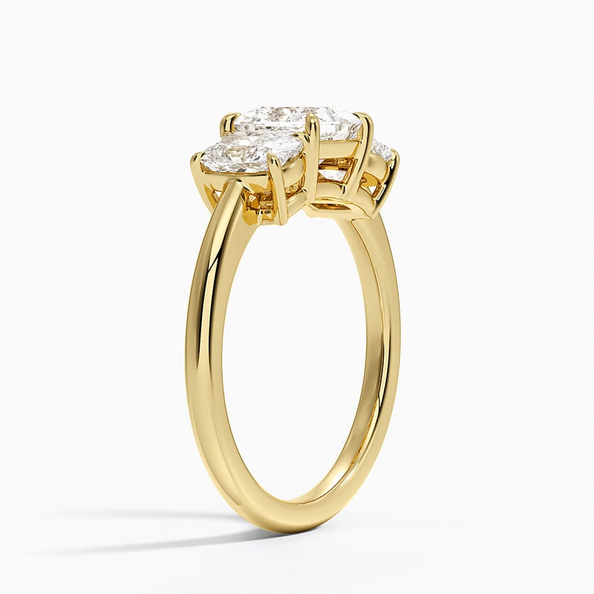 Luxe Faye Elongated Cushion Three Stone Diamond Ring (1 ct. tw.) Yellow Gold 18k Princess Engagement Ring