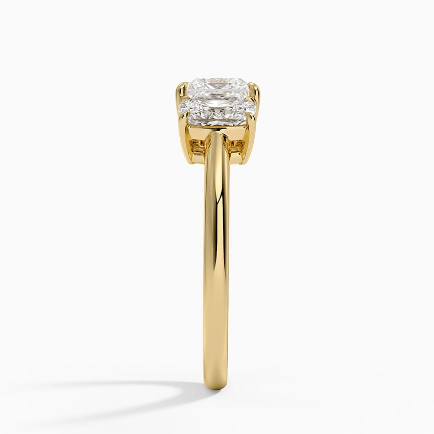 Luxe Faye Elongated Cushion Three Stone Diamond Ring (1 ct. tw.) Yellow Gold 18k Princess Engagement Ring