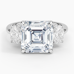 Luxe Faye Elongated Cushion Three Stone Diamond Ring (1 ct. tw.) Platinum Asscher Engagement Ring