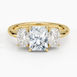 Luxe Faye Elongated Cushion Three Stone Diamond Ring (1 ct. tw.) Yellow Gold 18k Radiant Engagement Ring