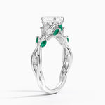 Secret Garden Lab Emerald and Diamond Ring (1/4 ct. tw.) Platinum Asscher Engagement Ring