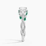 Secret Garden Lab Emerald and Diamond Ring (1/4 ct. tw.) Platinum Asscher Engagement Ring