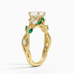 Secret Garden Lab Emerald and Diamond Ring (1/4 ct. tw.) Yellow Gold 18k Asscher Engagement Ring