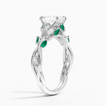 Secret Garden Lab Emerald and Diamond Ring (1/4 ct. tw.) Platinum Emerald Engagement Ring