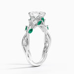 Secret Garden Lab Emerald and Diamond Ring (1/4 ct. tw.) Platinum Oval Engagement Ring