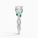 Secret Garden Lab Emerald and Diamond Ring (1/4 ct. tw.) Platinum Oval Engagement Ring