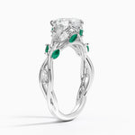 Secret Garden Lab Emerald and Diamond Ring (1/4 ct. tw.) Platinum Pear Engagement Ring