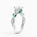 Secret Garden Lab Emerald and Diamond Ring (1/4 ct. tw.) Platinum Princess Engagement Ring
