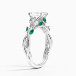 Secret Garden Lab Emerald and Diamond Ring (1/4 ct. tw.) Platinum Radiant Engagement Ring