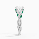 Secret Garden Lab Emerald and Diamond Ring (1/4 ct. tw.) Platinum Radiant Engagement Ring