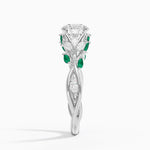 Secret Garden Lab Emerald and Diamond Ring (1/4 ct. tw.) Platinum Round Engagement Ring