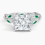 Secret Garden Lab Emerald and Diamond Ring (1/4 ct. tw.) Platinum Princess Engagement Ring