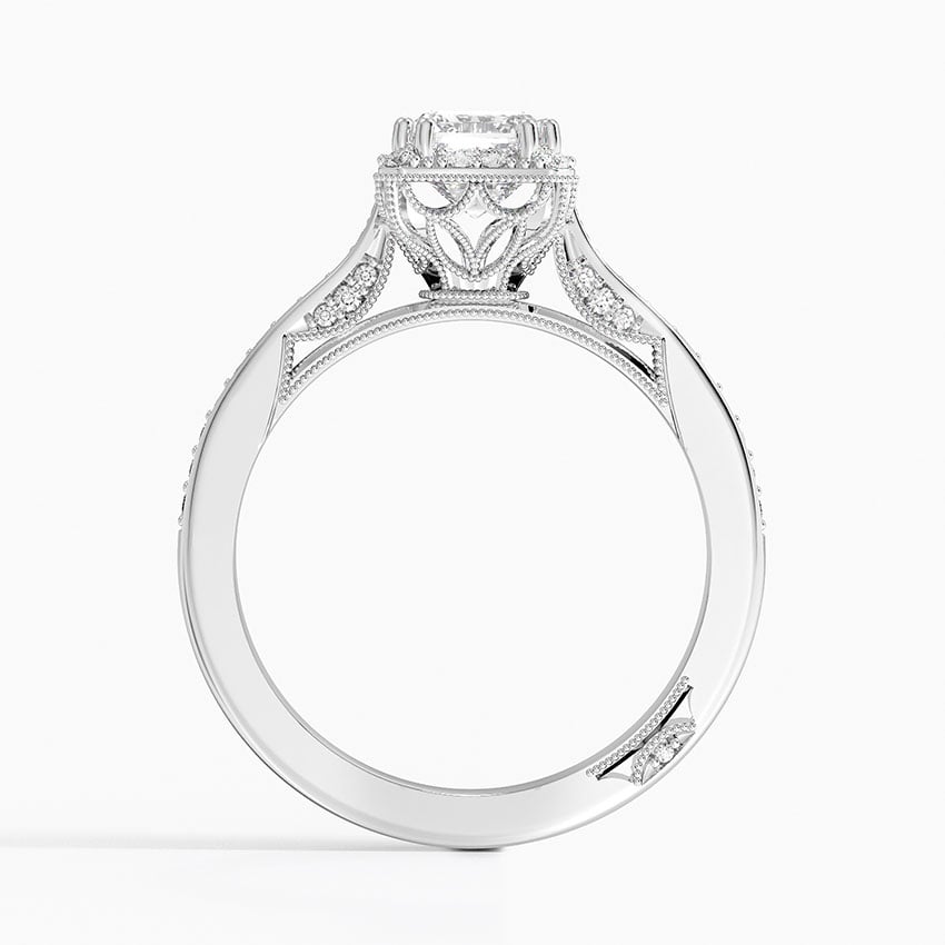 Tacori Dantela Bloom Diamond Ring Platinum Emerald Engagement Ring