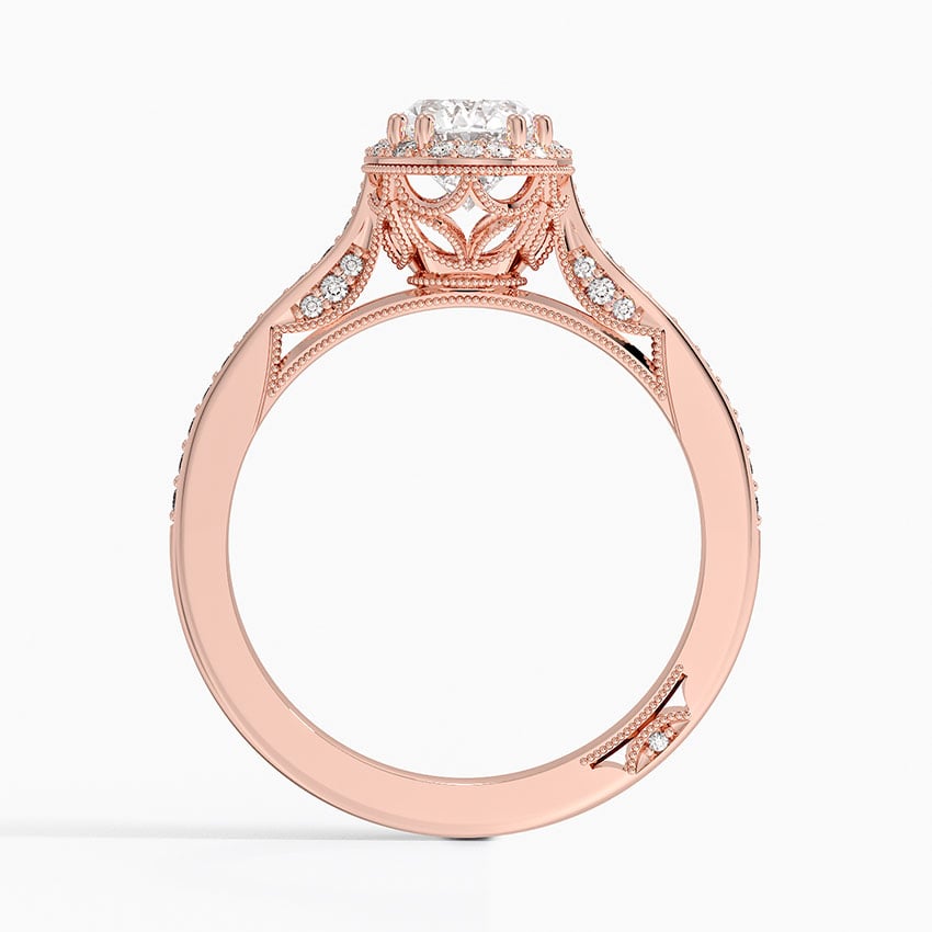 Tacori Dantela Bloom Diamond Ring Rose Gold 18k Oval Engagement Ring