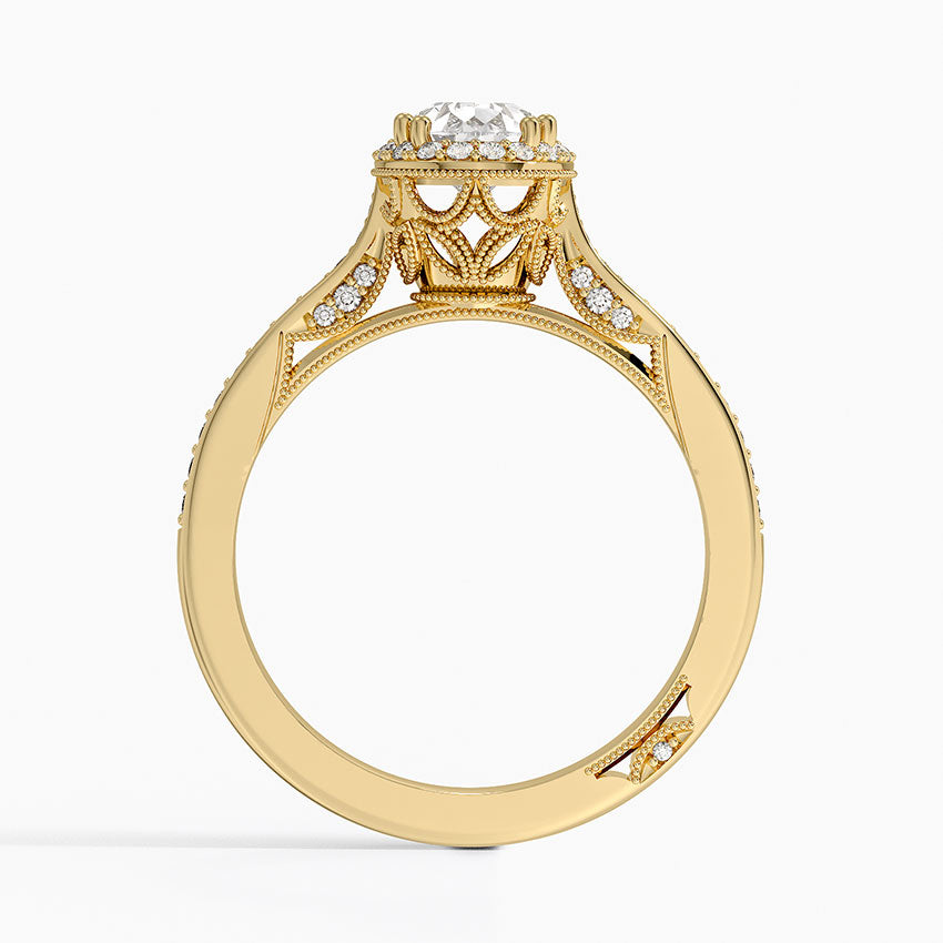 Tacori Dantela Bloom Diamond Ring Yellow Gold 18k Pear Engagement Ring