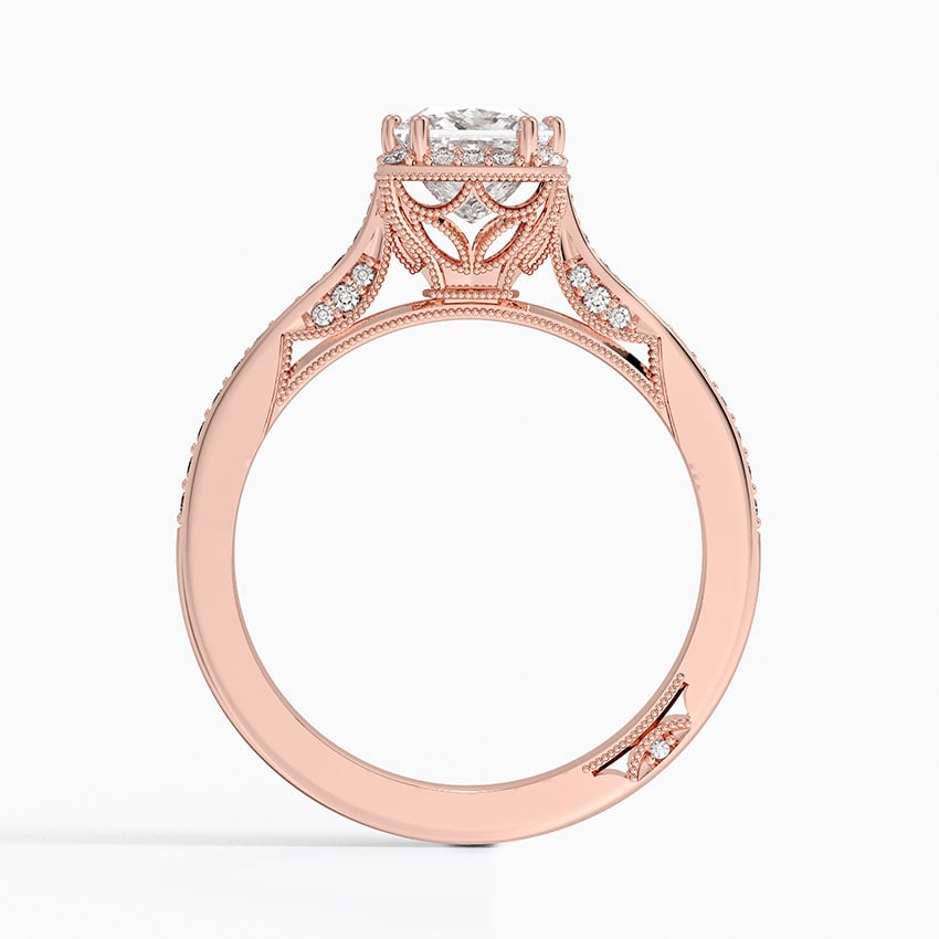 Tacori Dantela Bloom Diamond Ring Rose Gold 18k Princess Engagement Ring