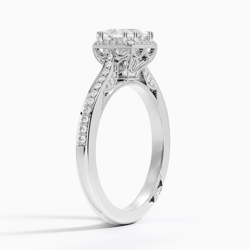 Tacori Dantela Bloom Diamond Ring Platinum Princess Engagement Ring