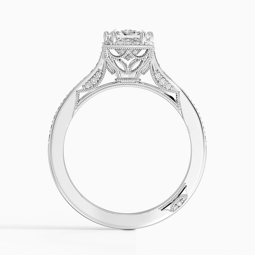 Tacori Dantela Bloom Diamond Ring Platinum Princess Engagement Ring