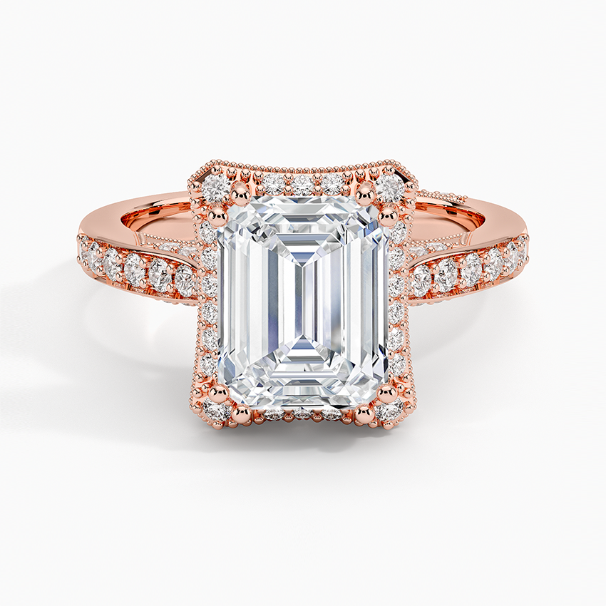 Tacori Dantela Bloom Diamond Ring Rose Gold 18k Emerald Engagement Ring