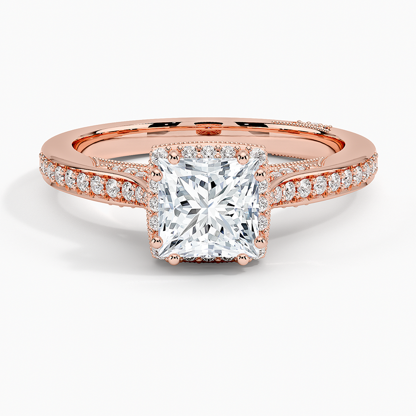Tacori Dantela Bloom Diamond Ring Rose Gold 18k Princess Engagement Ring