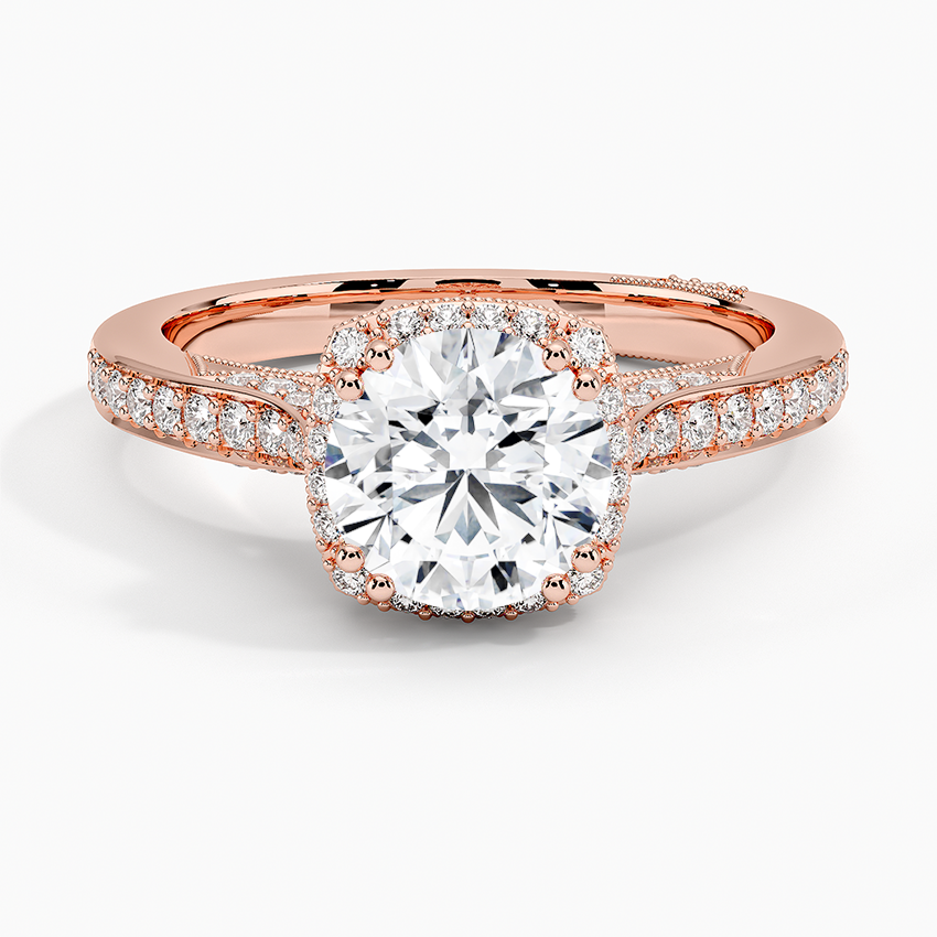 Tacori Dantela Bloom Diamond Ring Rose Gold 18k Round Engagement Ring
