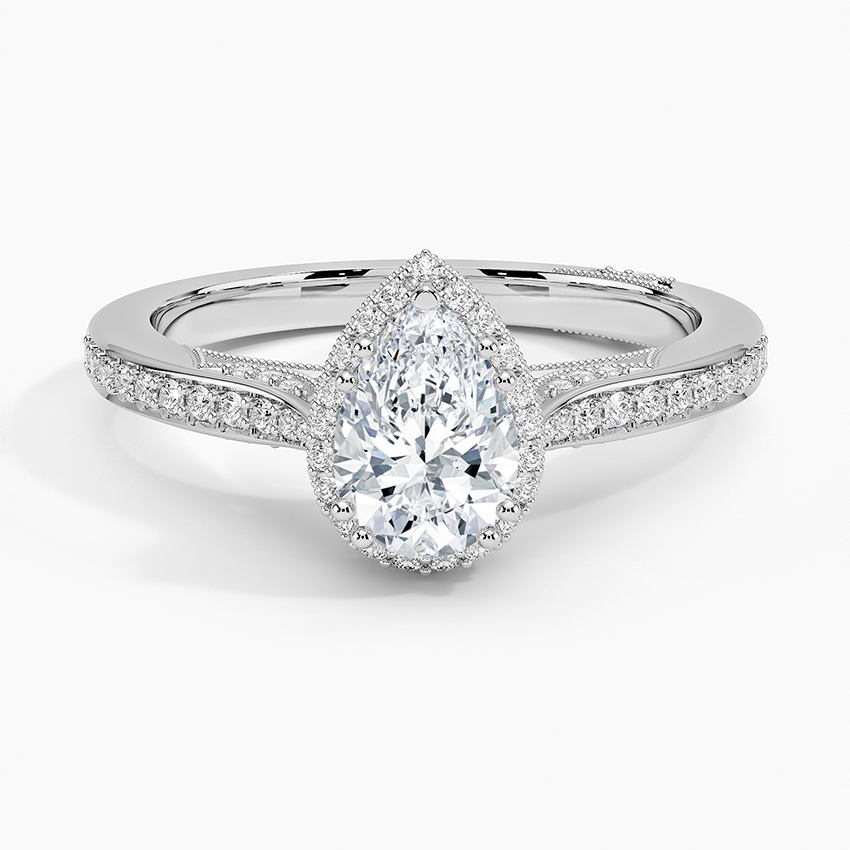 Tacori Dantela Bloom Diamond Ring Platinum Pear Engagement Ring