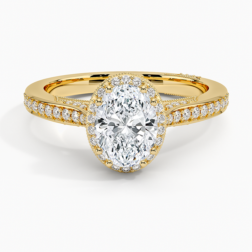 Tacori Dantela Bloom Diamond Ring Yellow Gold 18k Oval Engagement Ring