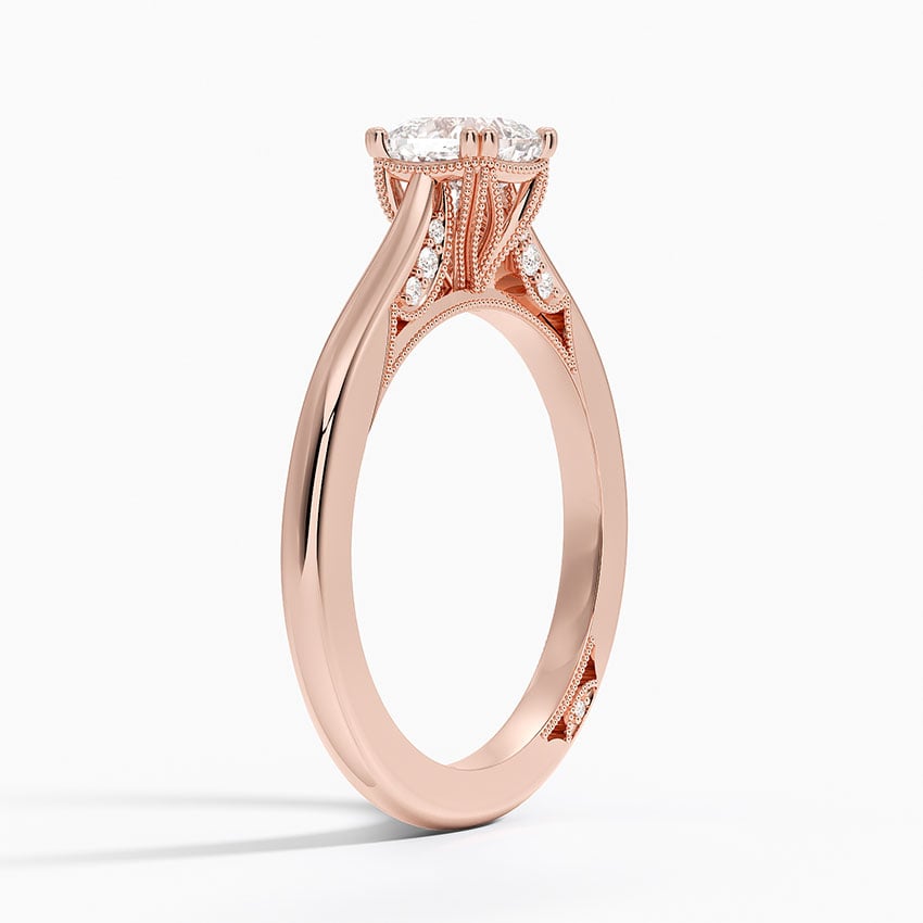 Simply Tacori Crown Diamond Ring Rose Gold 18k Cushion Engagement Ring