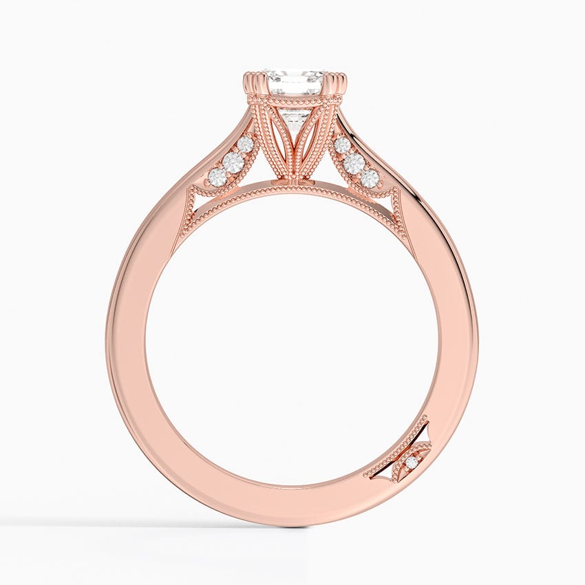 Simply Tacori Crown Diamond Ring Rose Gold 18k Emerald Engagement Ring