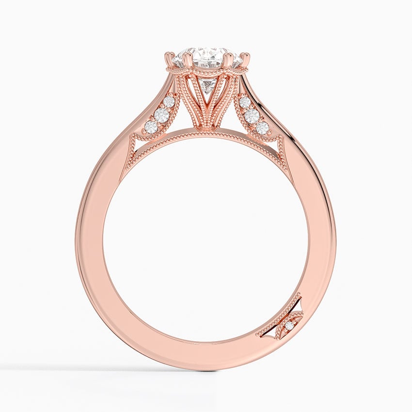 Simply Tacori Crown Diamond Ring Rose Gold 18k Oval Engagement Ring