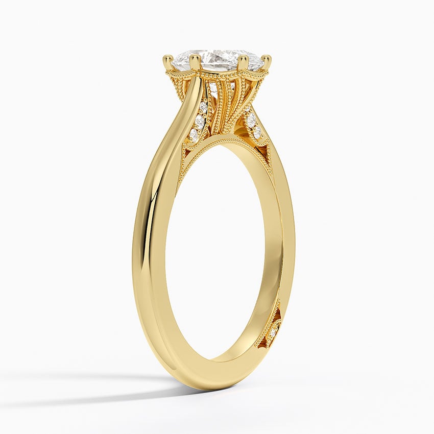 Simply Tacori Crown Diamond Ring Yellow Gold 18k Oval Engagement Ring