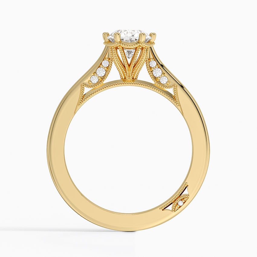 Simply Tacori Crown Diamond Ring Yellow Gold 18k Oval Engagement Ring