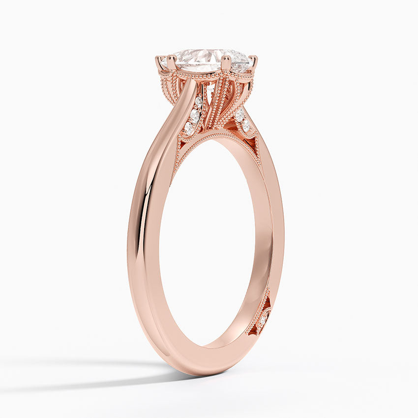 Simply Tacori Crown Diamond Ring Rose Gold 18k Pear Engagement Ring
