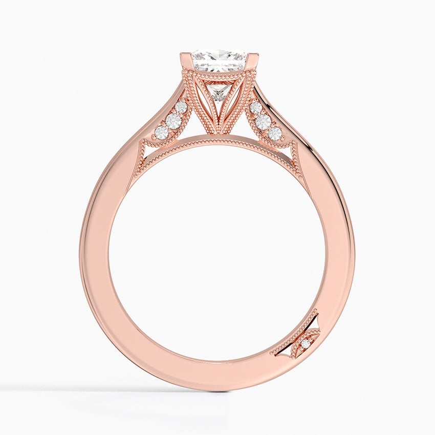 Simply Tacori Crown Diamond Ring Rose Gold 18k Princess Engagement Ring