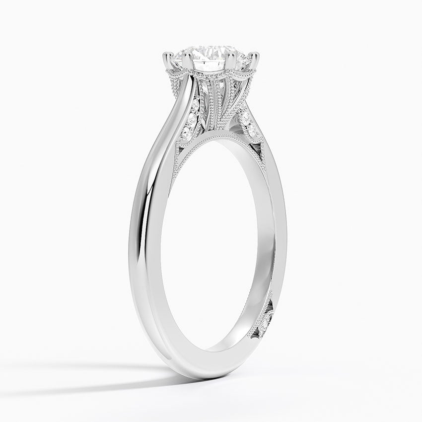 Simply Tacori Crown Diamond Ring Platinum Round Engagement Ring