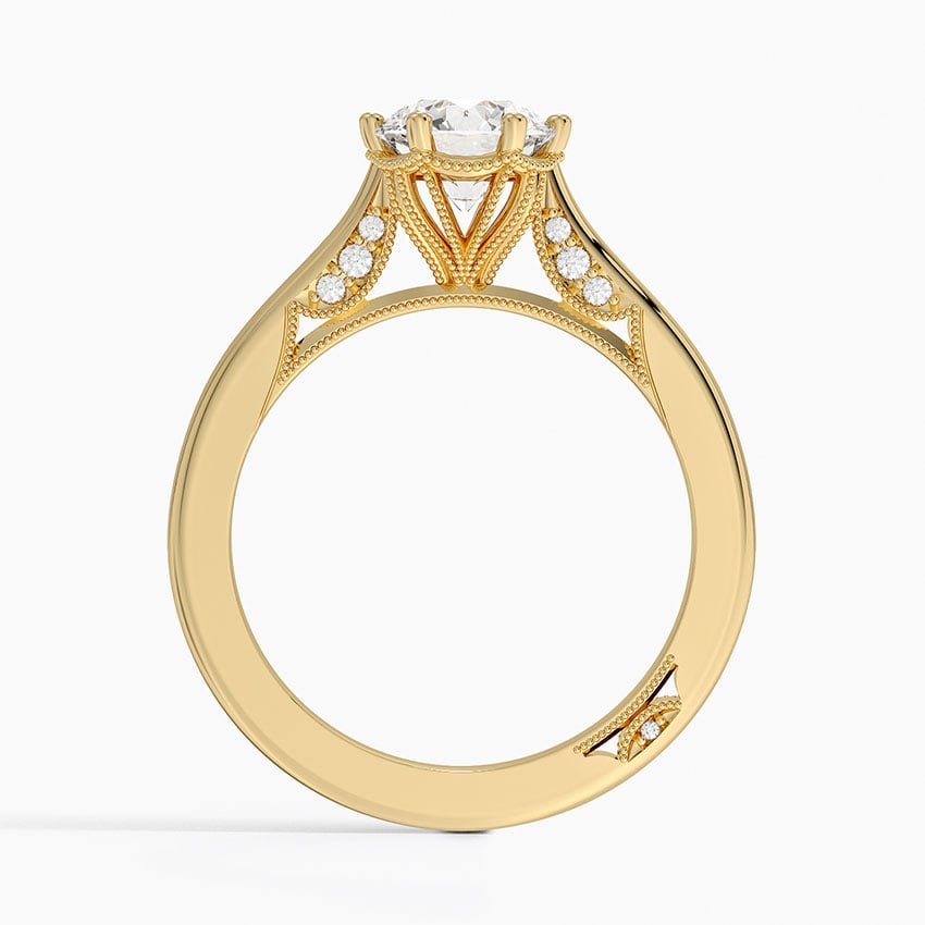 Simply Tacori Crown Diamond Ring Yellow Gold 18k Round Engagement Ring