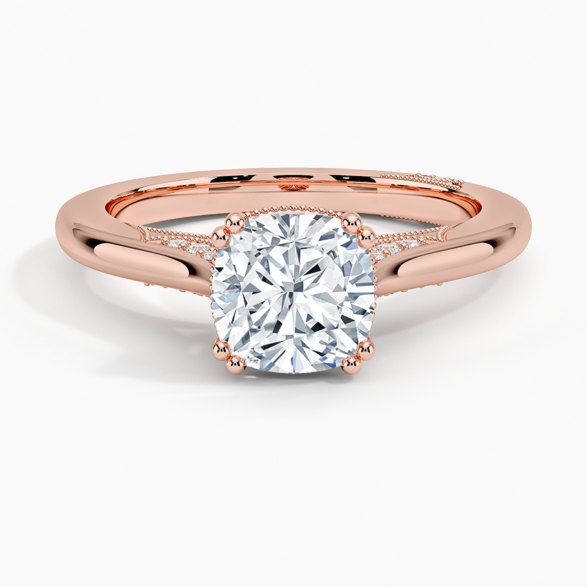 Simply Tacori Crown Diamond Ring Rose Gold 18k Cushion Engagement Ring