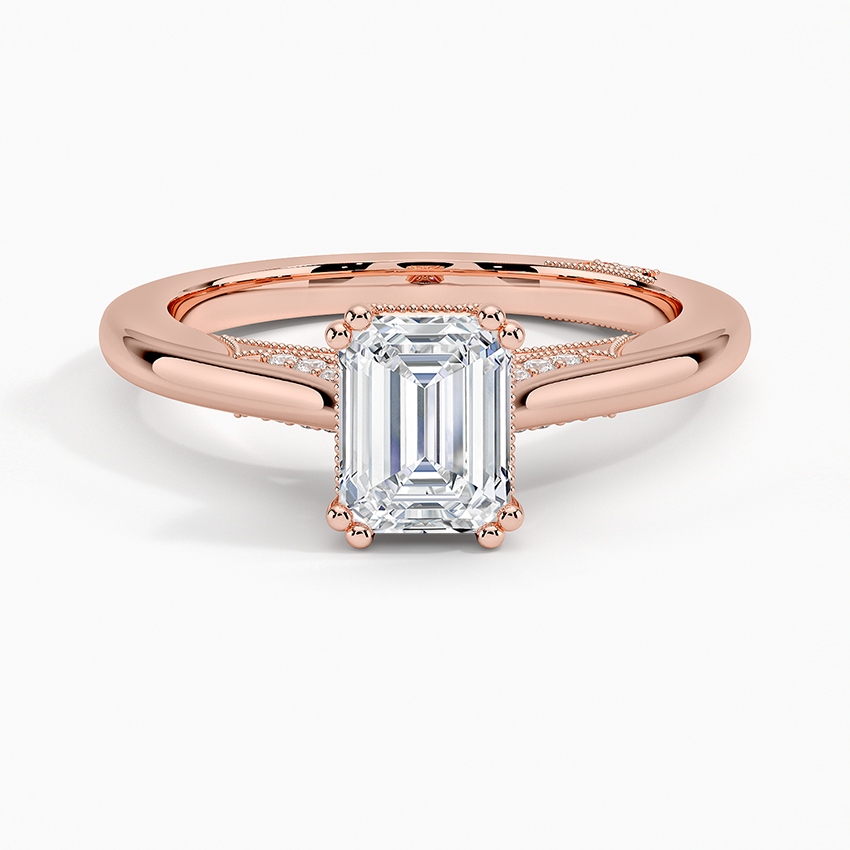 Simply Tacori Crown Diamond Ring Rose Gold 18k Emerald Engagement Ring